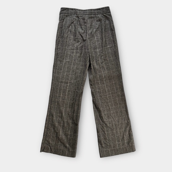 MaxMara Brown Black Plaid Wool Straight Leg Pant Trousers 2 - Picture 6 of 14